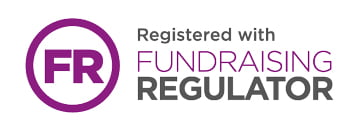 The Fundraising Badge, the logo that says, 'registered with Fundraising Regulator